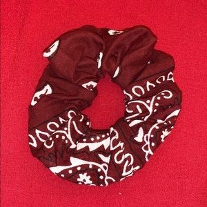 Maroon Bandana Scrunchie
